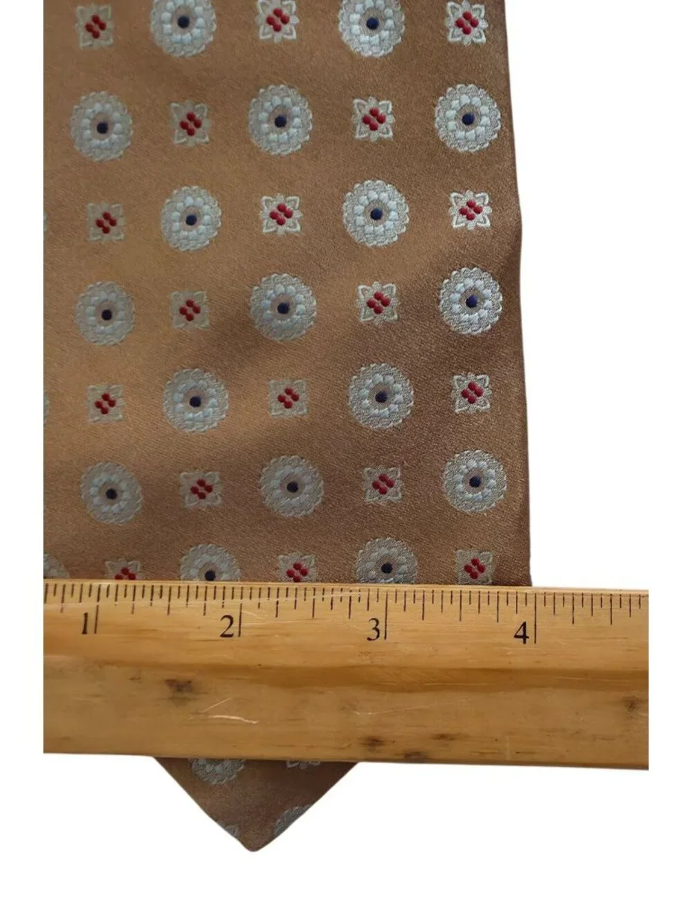 KITON Napoli Bronze-Brown Geometric 100% Silk Tie - Made In Italy - Picture 4 of 5